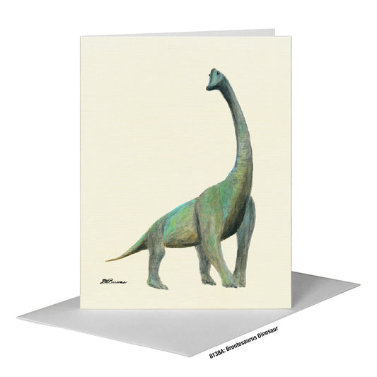 Brontosaurus Dinosaur, Greeting Card (#8138A)