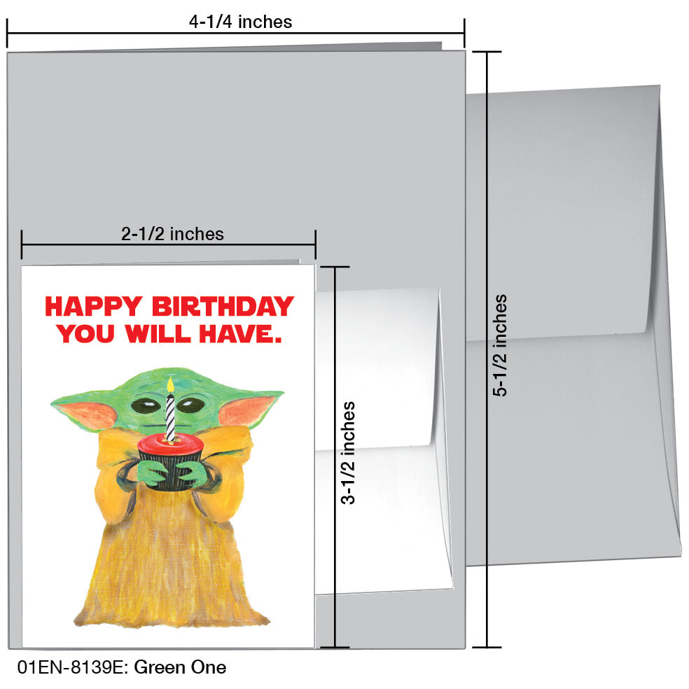 Green One, Greeting Card (#8139E), Enclosure, www.printedcanvas.com