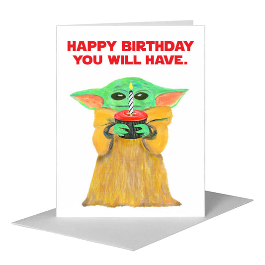 Green One, Greeting Card (#8139E) A2 Card Front, www.printedcanvas.com