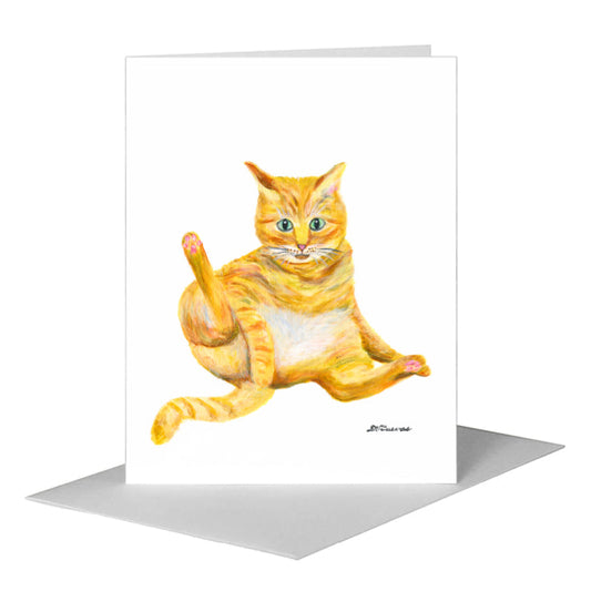Cat Privacy, Greeting Card (#8149A) A2 Card Front, www.printedcanvas.com