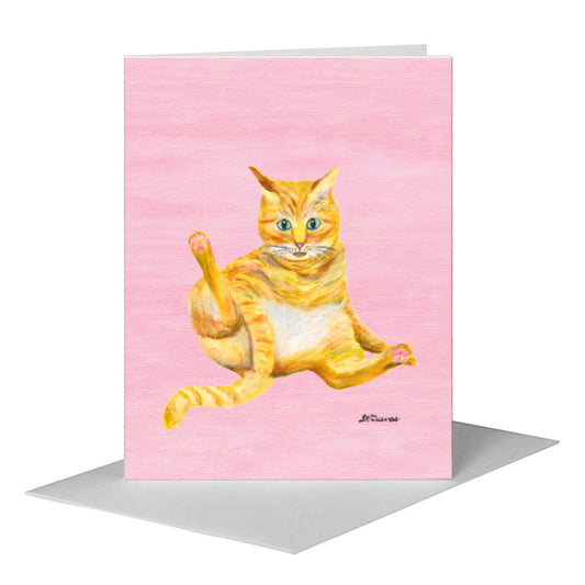 Cat Privacy, Greeting Card (#8149C) A2 Card Front, www.printedcanvas.com