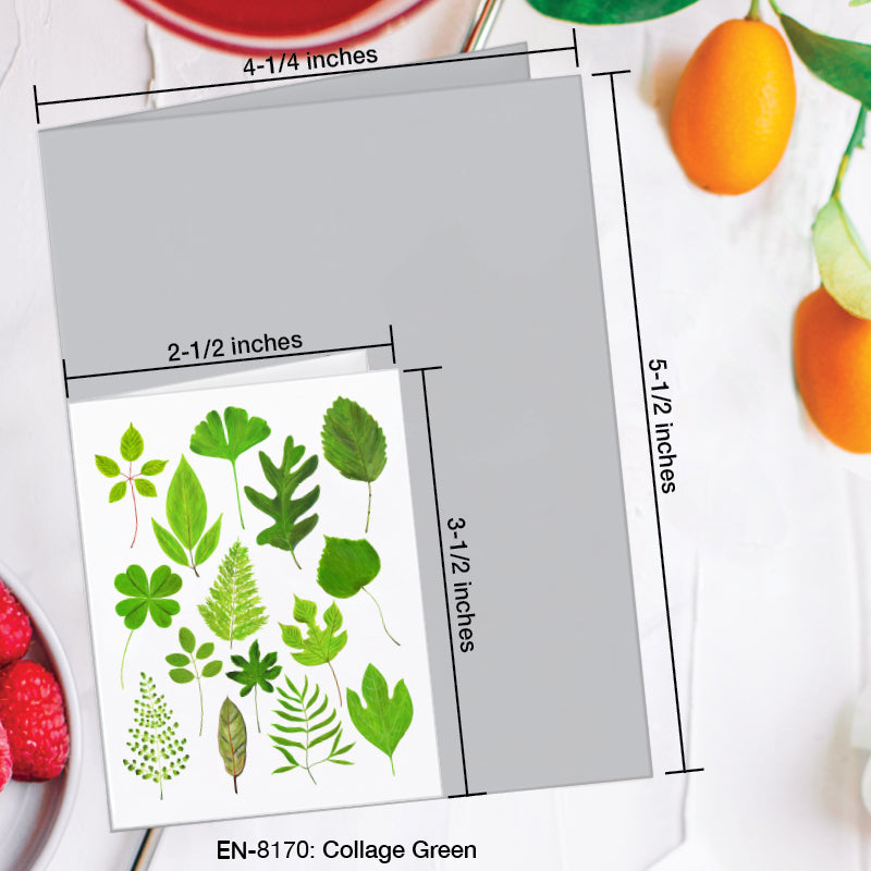 Collage Green, Greeting Card (8170A), Enclosure Card, www.printedcanvas.com