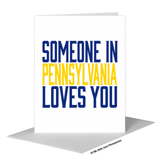 Hello, from Pennsylvania, Greeting Card (#8178E), A2 Card Front, www.printedcanvas.com