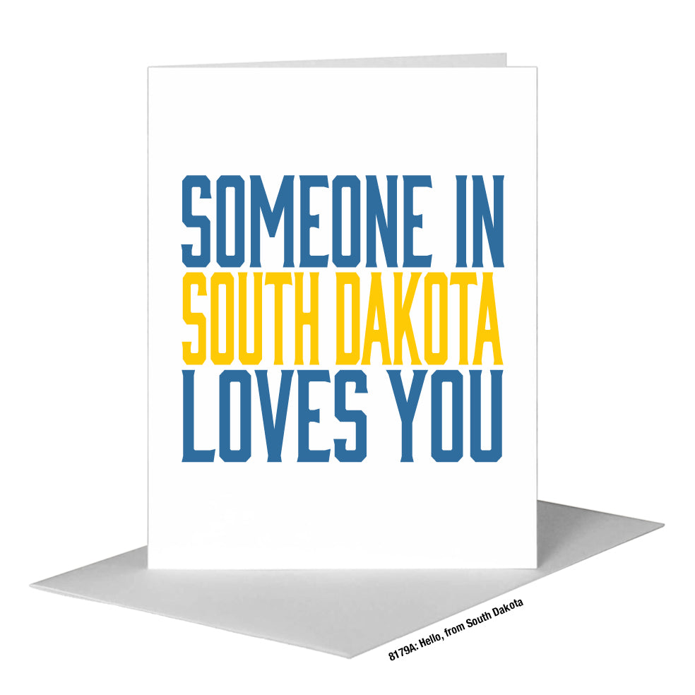 Hello, from South Dakota, Greeting Card (#8179A), A2 Card Front, www.printedcanvas.com