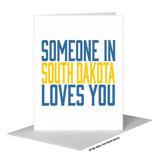 Hello, from South Dakota, Greeting Card (#8179A), A2 Card Front, www.printedcanvas.com