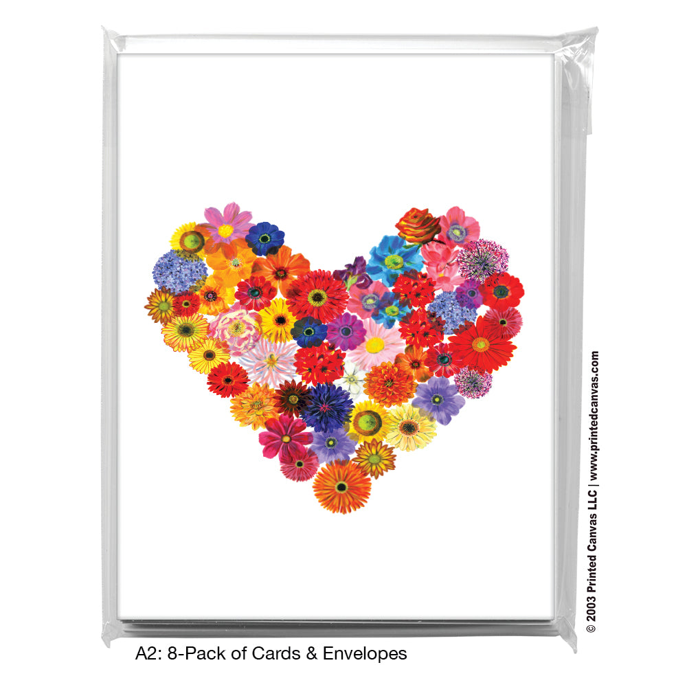 Heart Flowers, Greeting Card (#8182A)