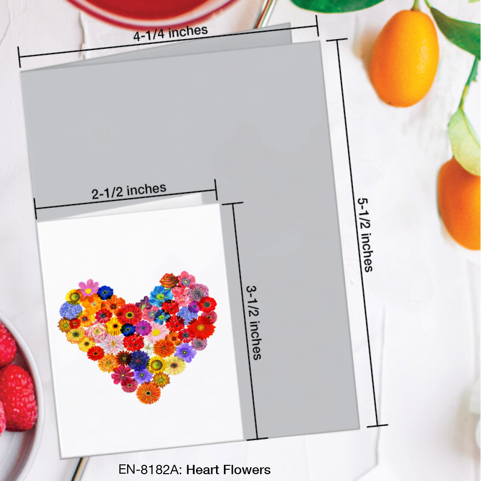 Heart Flowers, Greeting Card (#8182A)