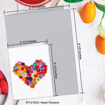 Heart Flowers, Greeting Card (#8182A)