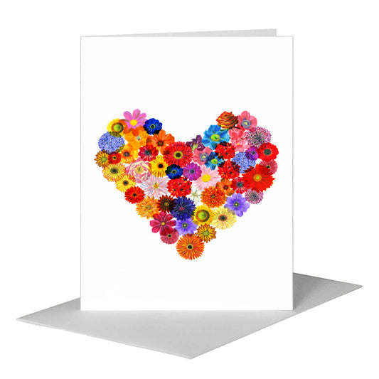 Heart Flowers, Greeting Card (#8182A) A2 Card Front, www.printedcanvas.com