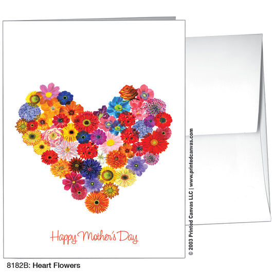 Heart Flowers, Greeting Card (#8182B)