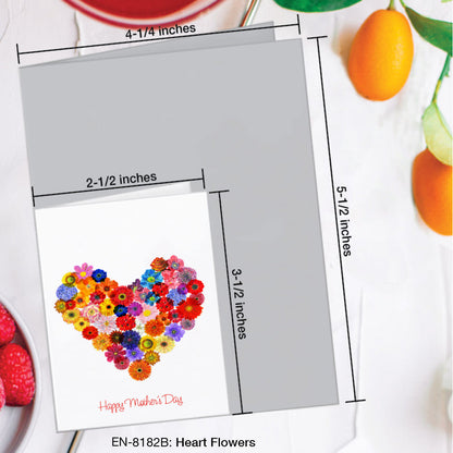 Heart Flowers, Greeting Card (#8182B)