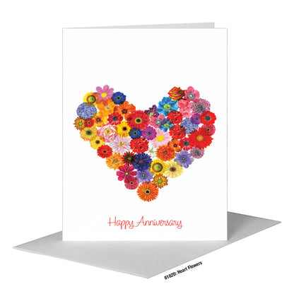 Heart Flowers, Greeting Card (#8182D)