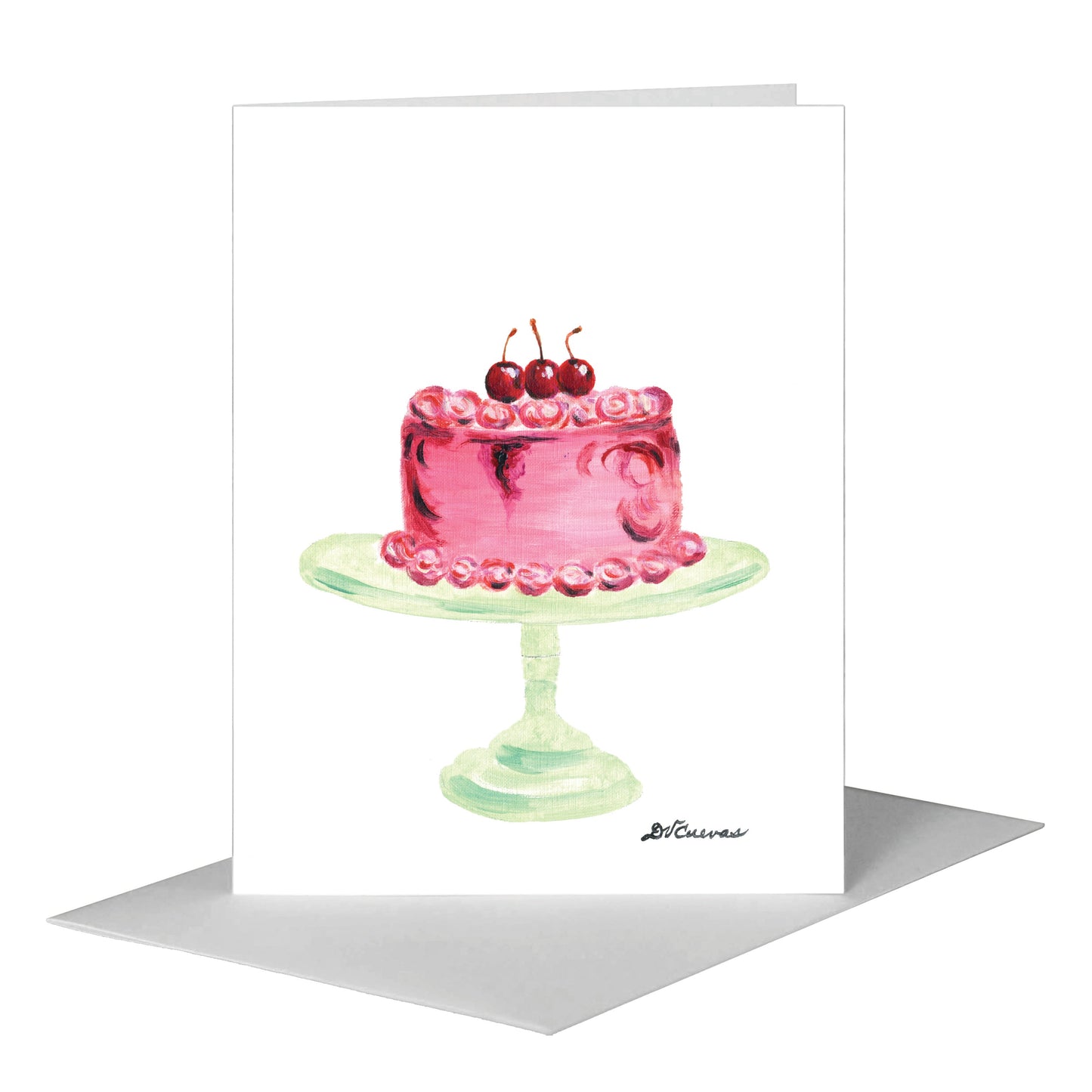 Cherry Cake, Greeting Card (#8183A), A2 Card Front, www.printedcanvas.com