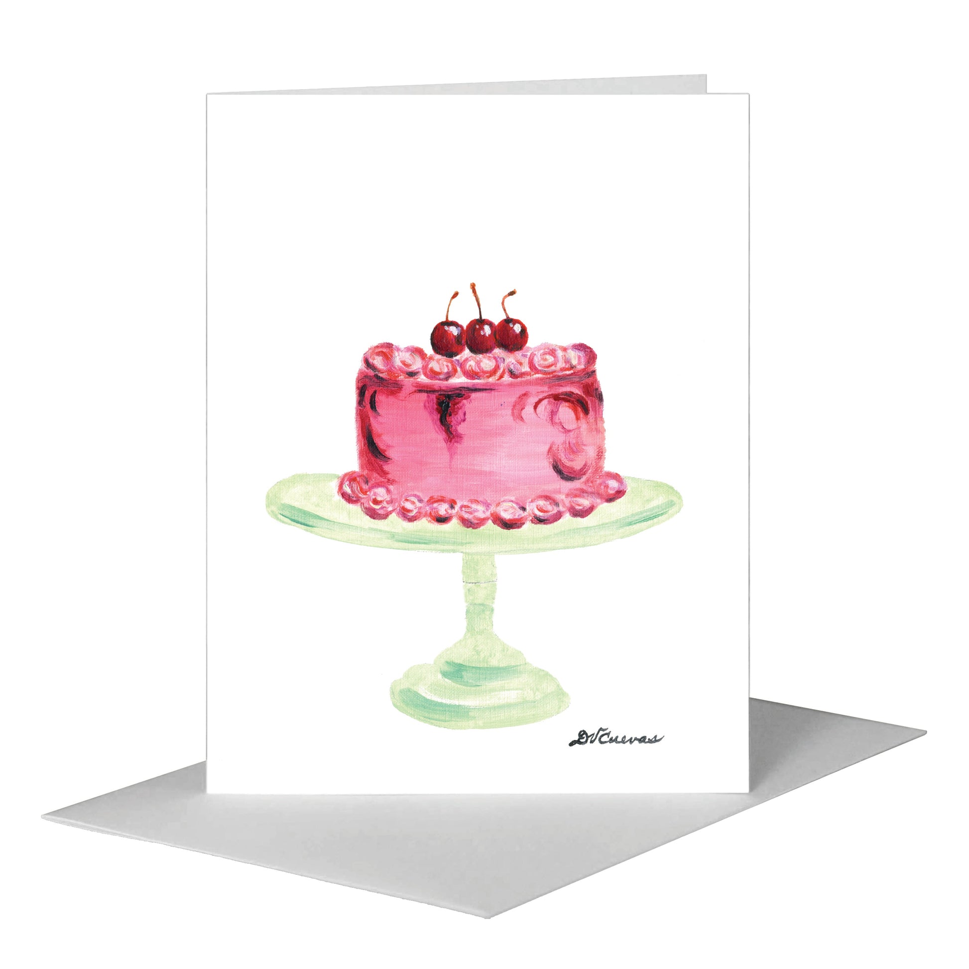 Cherry Cake, Greeting Card (#8183A), A2 Card Front, www.printedcanvas.com