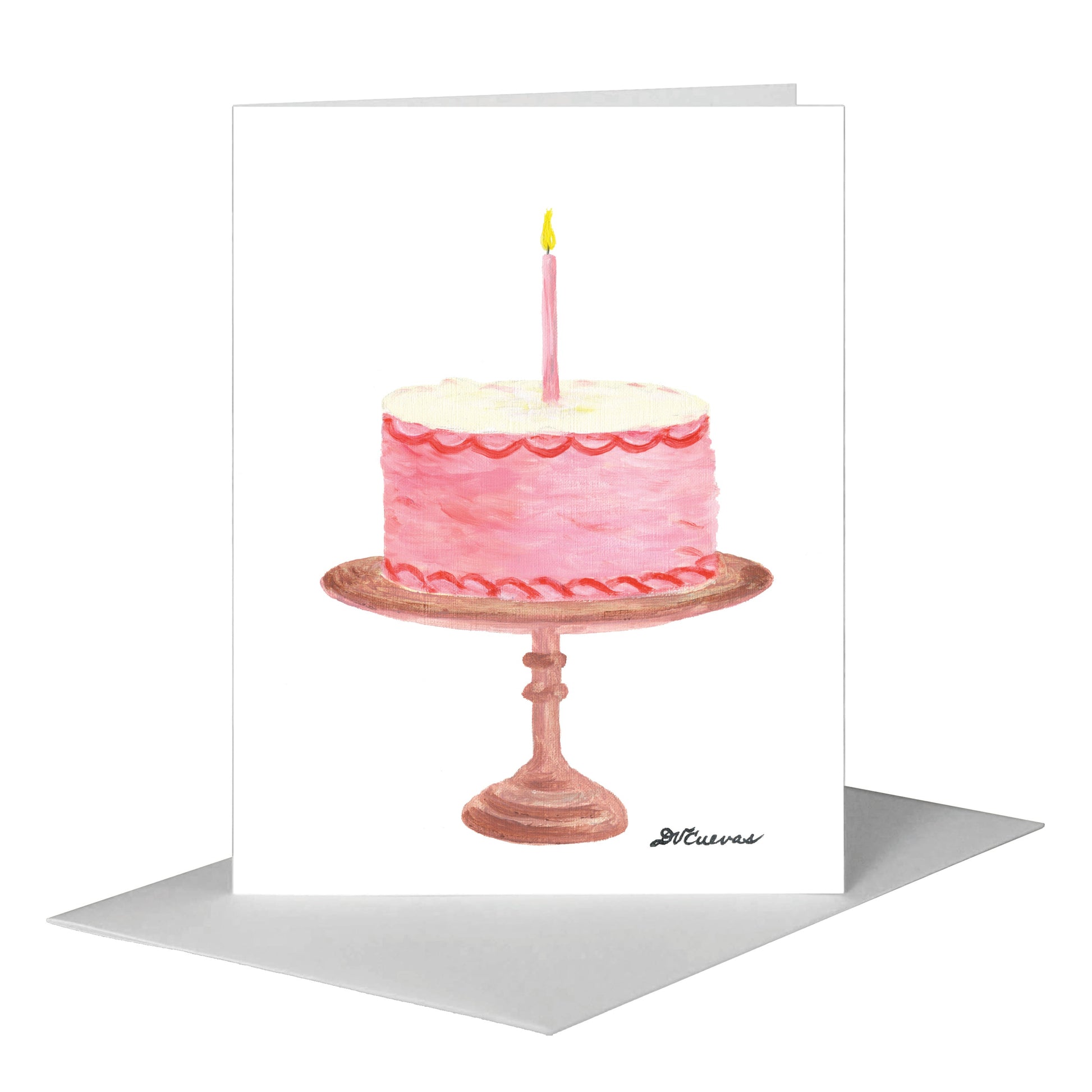 Pink Cake, Greeting Card (#8184A) A2 Card Front, www.printedcanvas.com