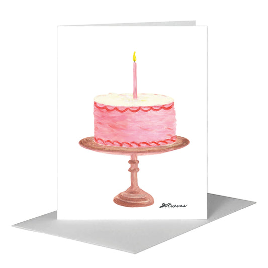 Pink Cake, Greeting Card (#8184A) A2 Card Front, www.printedcanvas.com