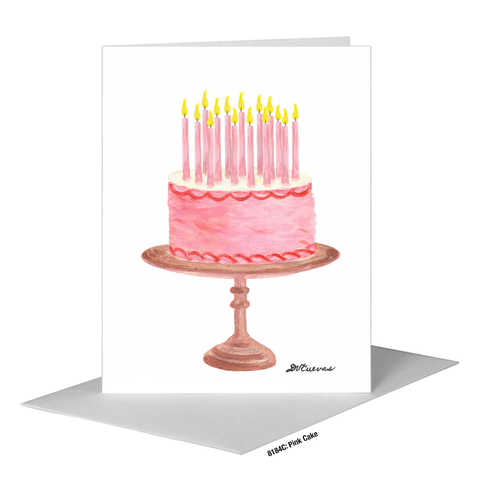 Pink Cake, Greeting Card (#8184C)