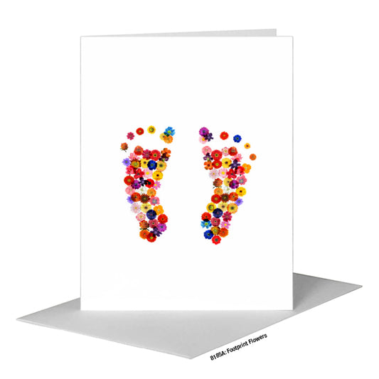 Footprint Flowers, Greeting Card (#8185A)
