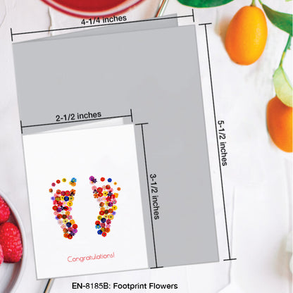 Footprint Flowers, Greeting Card (#8185B)