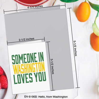 Hello, from Washington, Greeting Card (#8196B)