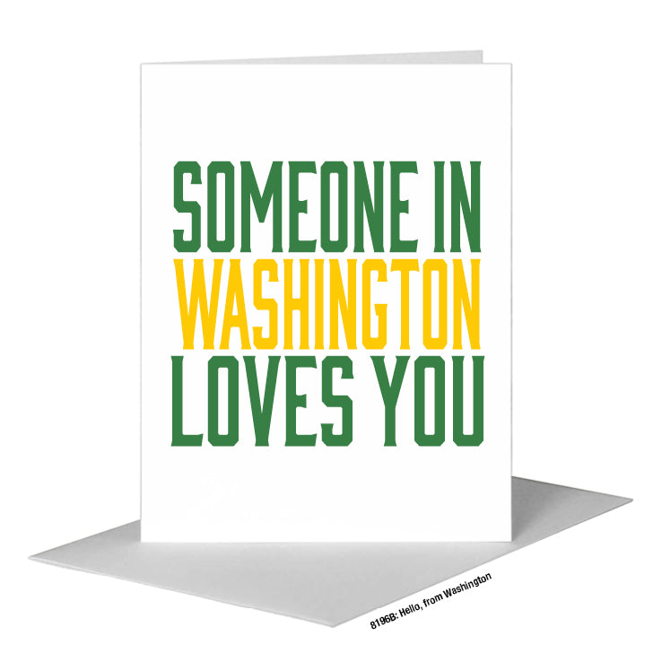 Hello, from Washington, Greeting Card (#8196B), A2 Card Front, www.printedcanvas.com