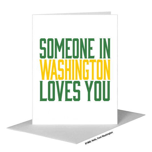 Hello, from Washington, Greeting Card (#8196B), A2 Card Front, www.printedcanvas.com