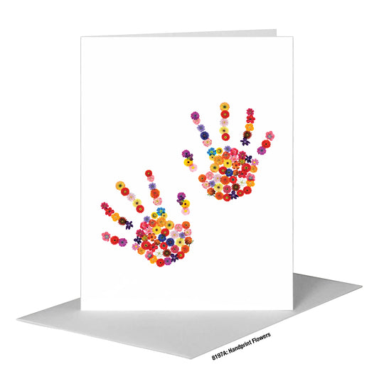 Handprint Flowers, Greeting Card (#8197A)