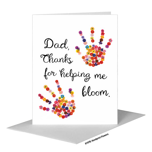 Handprint Flowers, Greeting Card (#8197B)