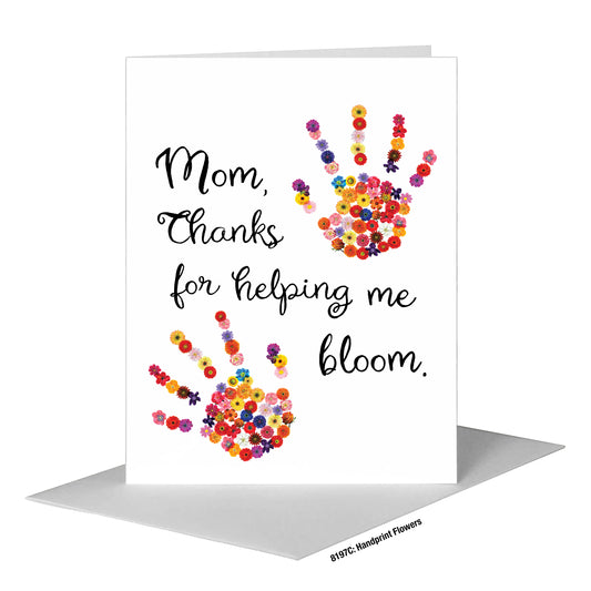 Handprint Flowers, Greeting Card (#8197C)