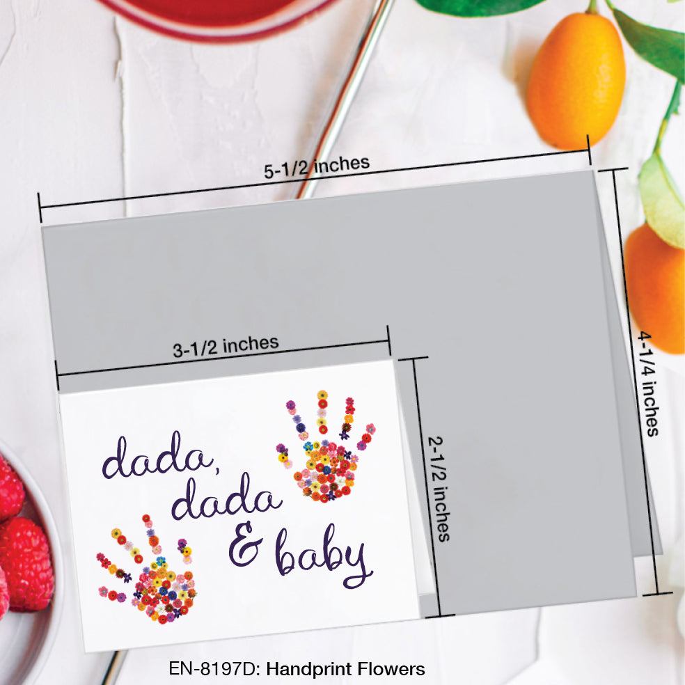 Handprint Flowers, Greeting Card (#8197D)