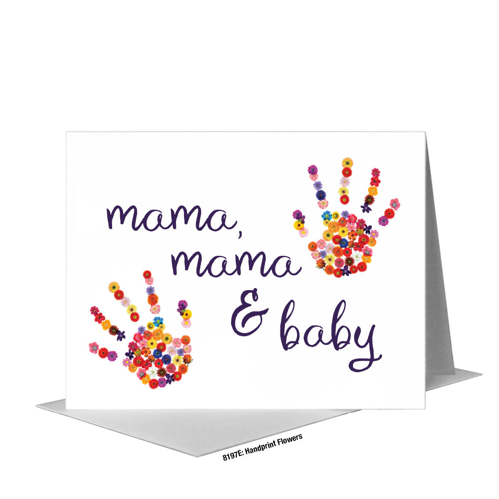 Handprint Flowers, Greeting Card (#8197E)