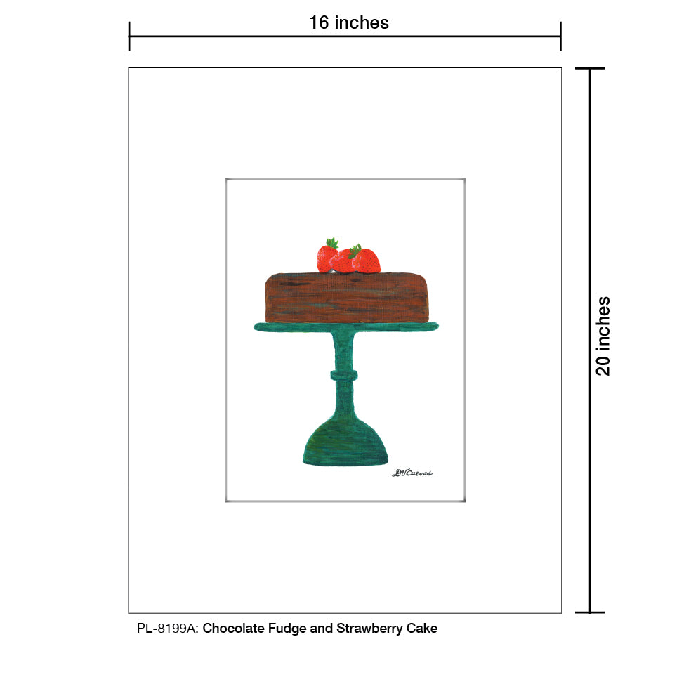 Chcolate Fudge and Strawberry Cake, Print (#8199A)