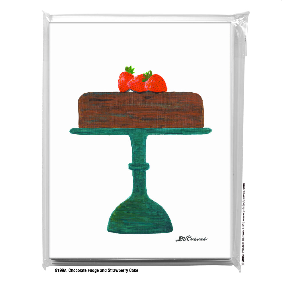 Chocolate Fudge and Strawberry Cake, Greeting Card (#8199A)