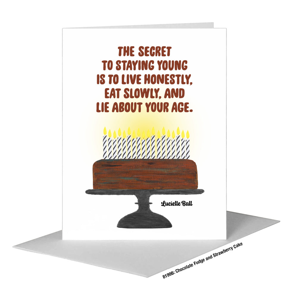 Chocolate Fudge and Strawberry Cake, Greeting Card (#8199B)