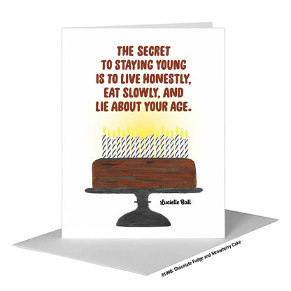 Chocolate Fudge and Strawberry Cake, Greeting Card (#8199B)