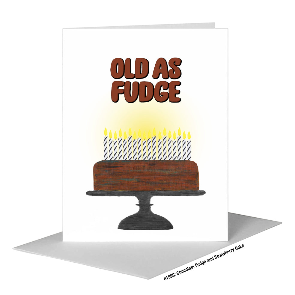 Chocolate Fudge and Strawberry Cake, Greeting Card (#8199C)