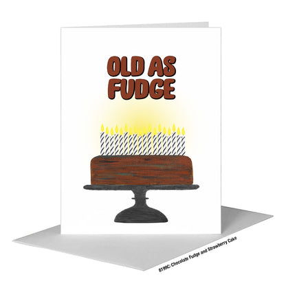 Chocolate Fudge and Strawberry Cake, Greeting Card (#8199C)