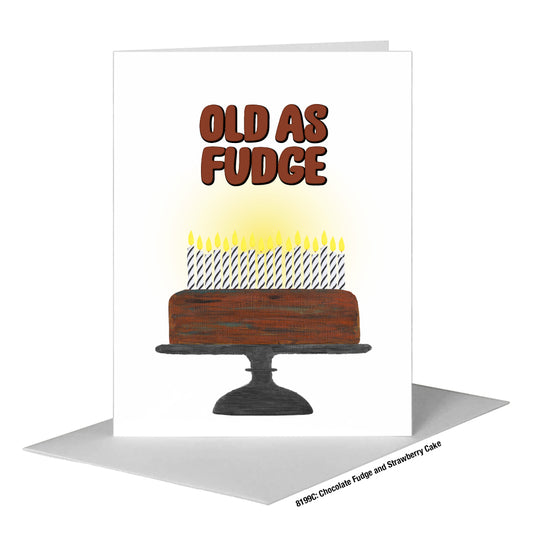 Chocolate Fudge and Strawberry Cake, Greeting Card (#8199C), A2 Card Front, www.printedcanvas.com