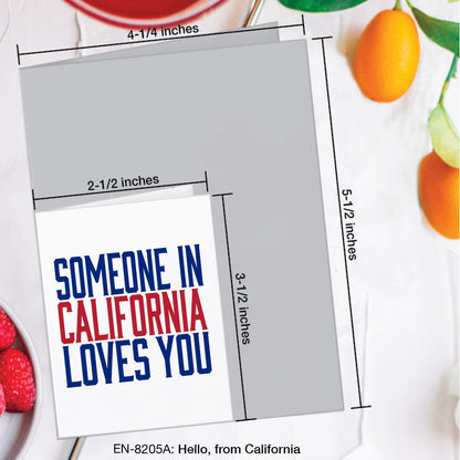 Hello, from California, Greeting Card (#8205A)