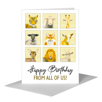 All of Us Animals, Greeting Card (#8208A), A2 Card Front, www.printedcanvas.com