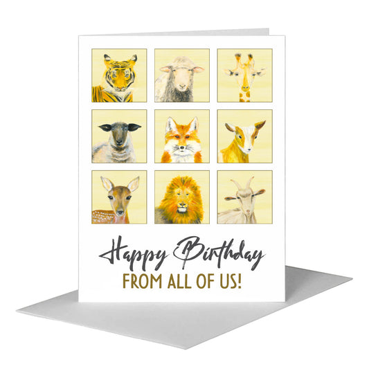 All of Us Animals, Greeting Card (#8208A) A2 Card Front, www.printedcanvas.com