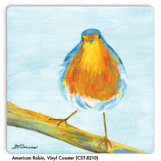 American Robin, Vinyl Coaster (CST-8210) - Printed Canvas
