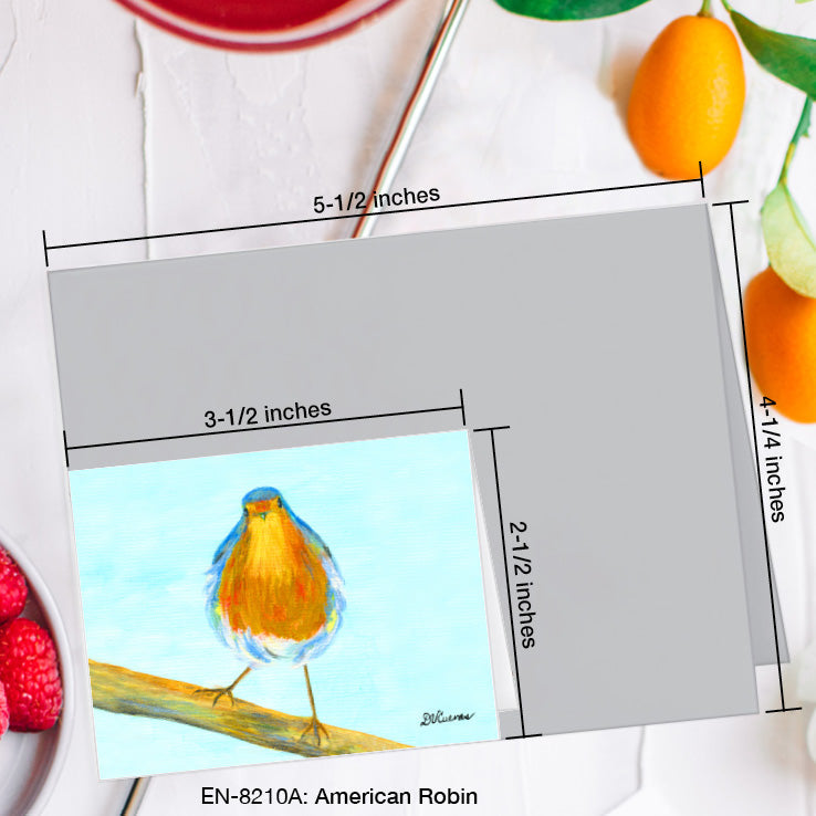 American Robin, Greeting Card (8210A), Enclosure Card, www.printedcanvas.com