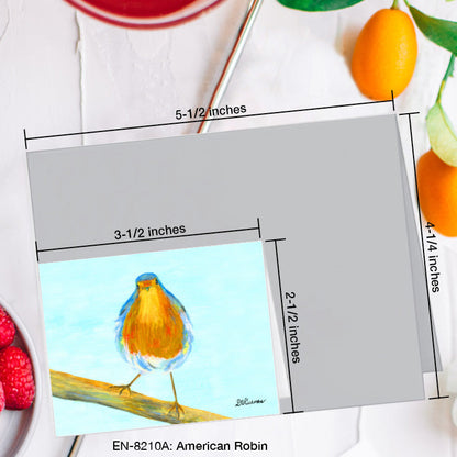 American Robin, Greeting Card (8210A), Enclosure Card, www.printedcanvas.com