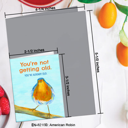 American Robin, Greeting Card (8210B), Enclosure, www.printedcanvas.com
