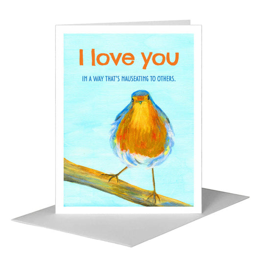 American Robin, Greeting Card (#8210E) A2 Card Front, www.printedcanvas.com