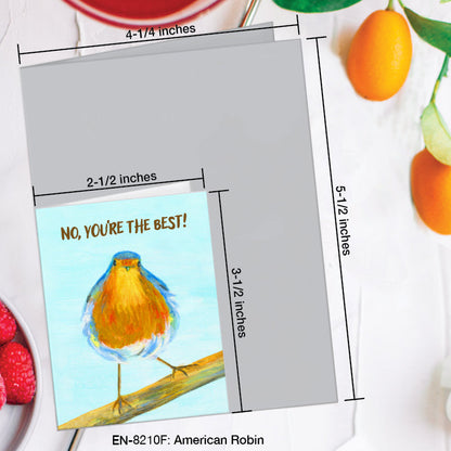 American Robin, Greeting Card (8210F), Enclosure Card, www.printedcanvas.com