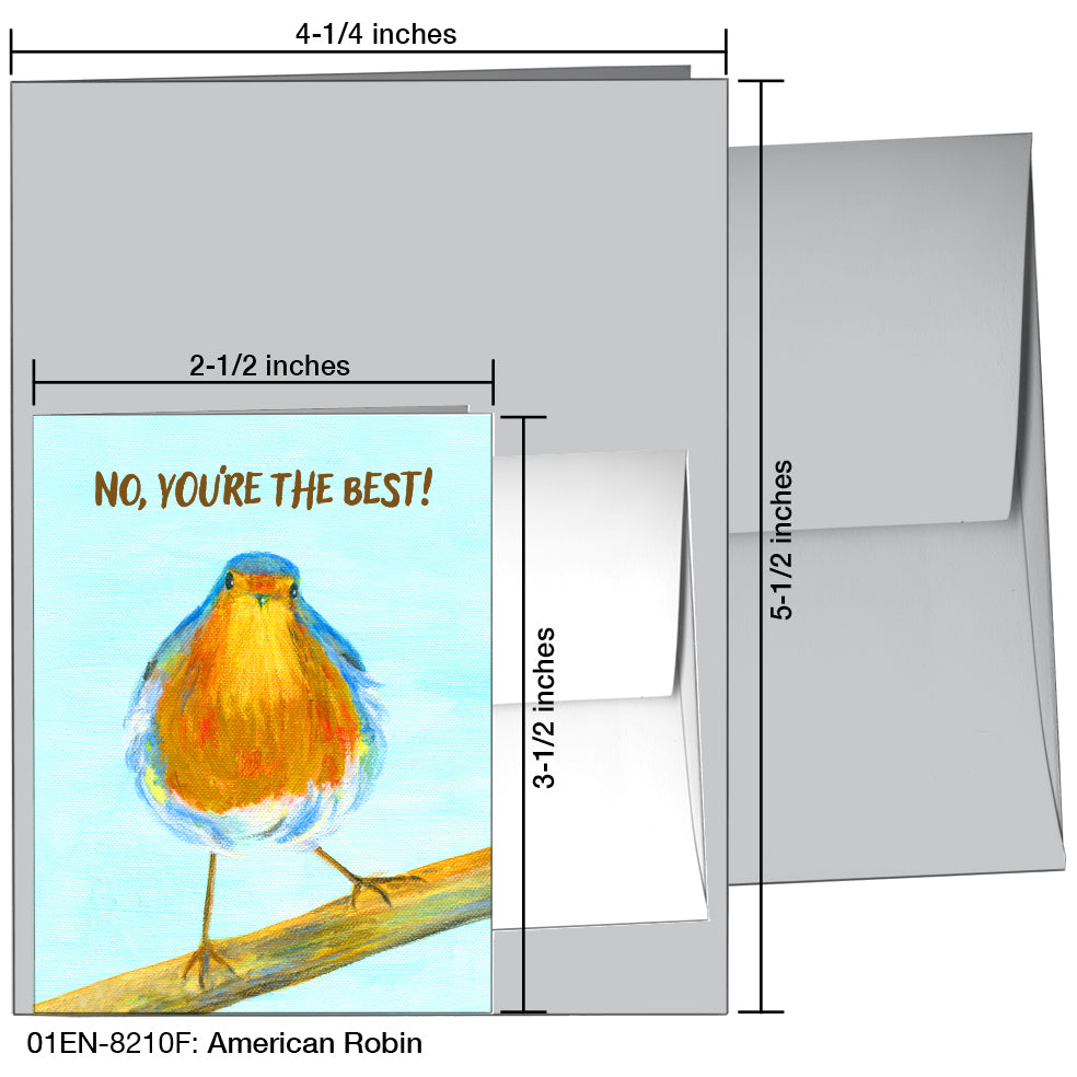 American Robin, Greeting Card (8210F), Enclosure, printedcanvas.com