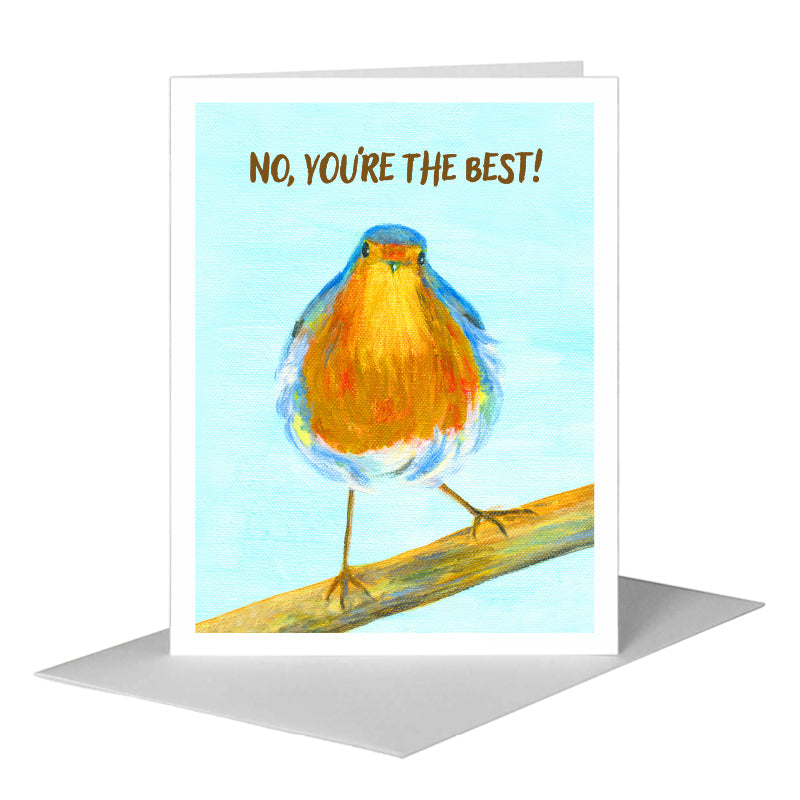 American Robin, Greeting Card (#8210F), A2 Card Front, www.printedcanvas.com