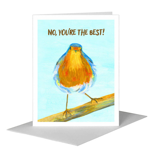 American Robin, Greeting Card (#8210F) A2 Card Front, www.printedcanvas.com